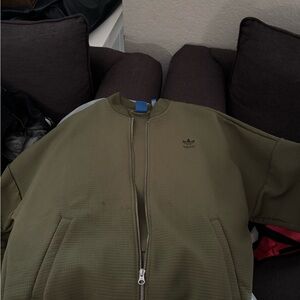 Adidas Olive Green bomber Zip-Up Jacket
